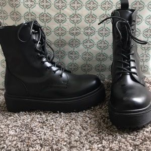 Black combat boot